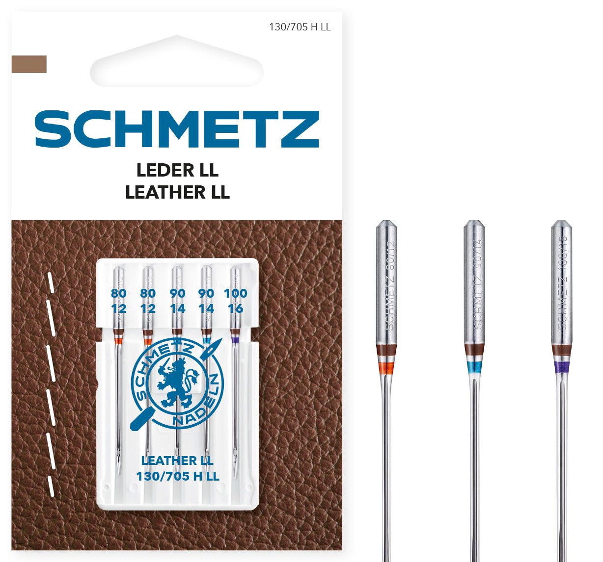 Schmetz Leder - Nadeln 5er Packung Stärke 80 - 100 - Nähmaschinen SCHWAAK