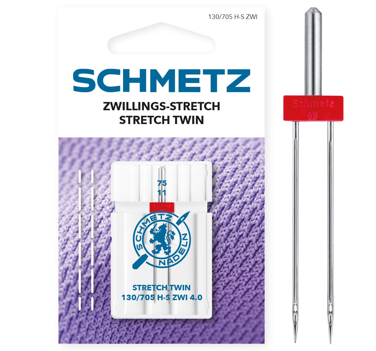 Schmetz Zwillings - Stretch - Nadeln 1er Packung Stärke 75 - Nähmaschinen SCHWAAK